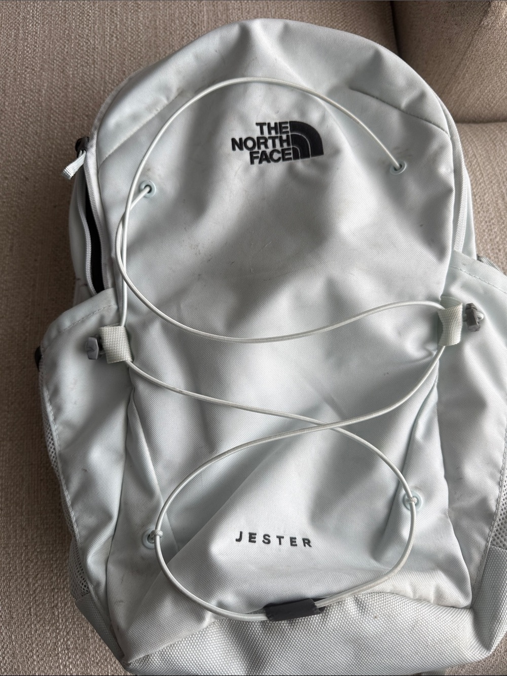The North Face White Jester Backpack with Front Bungee